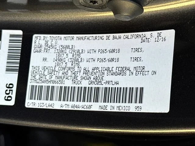 Used 2017 Magnetic Gray Metallic Toyota Limited image 17