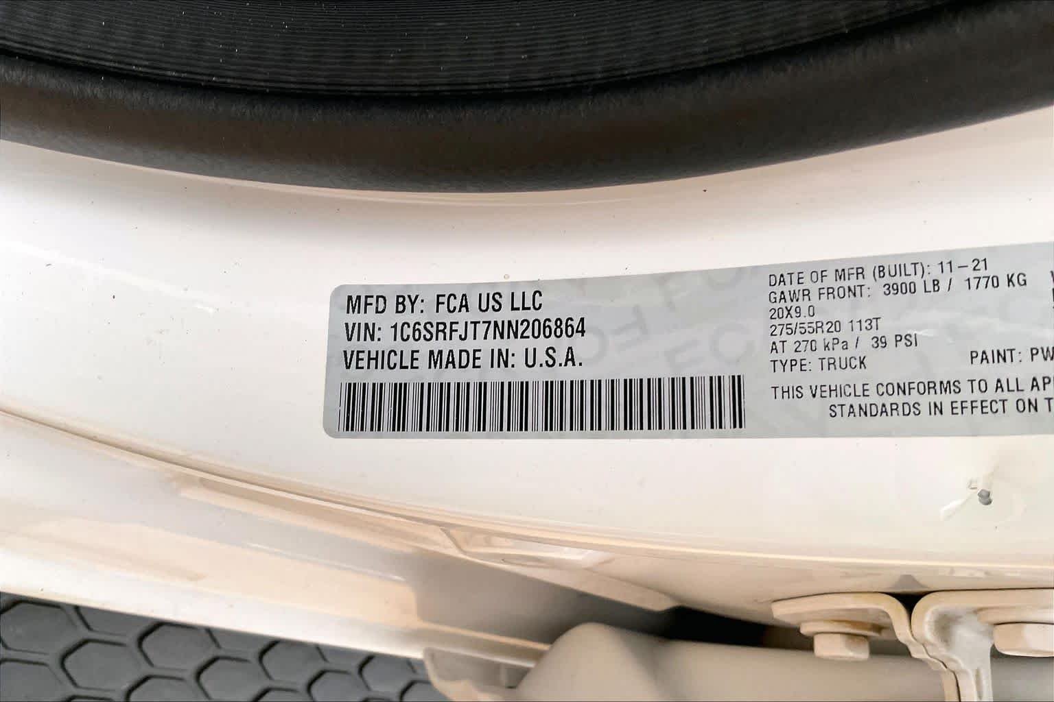 Used 2022 Bright White Clearcoat Ram Laramie image 31
