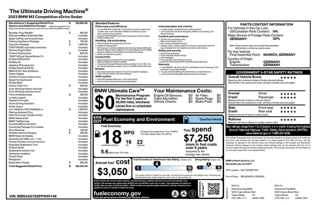 2023 BMW M3 Sedan Base - Photo 3