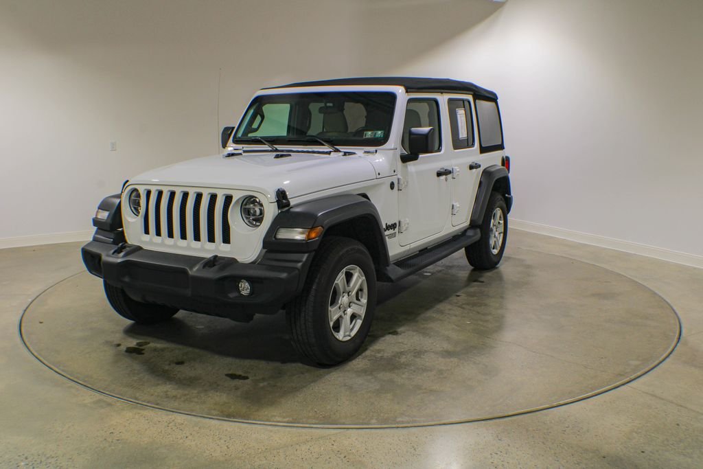Used 2021 Bright White Clearcoat Jeep Unlimited Sport S image 1