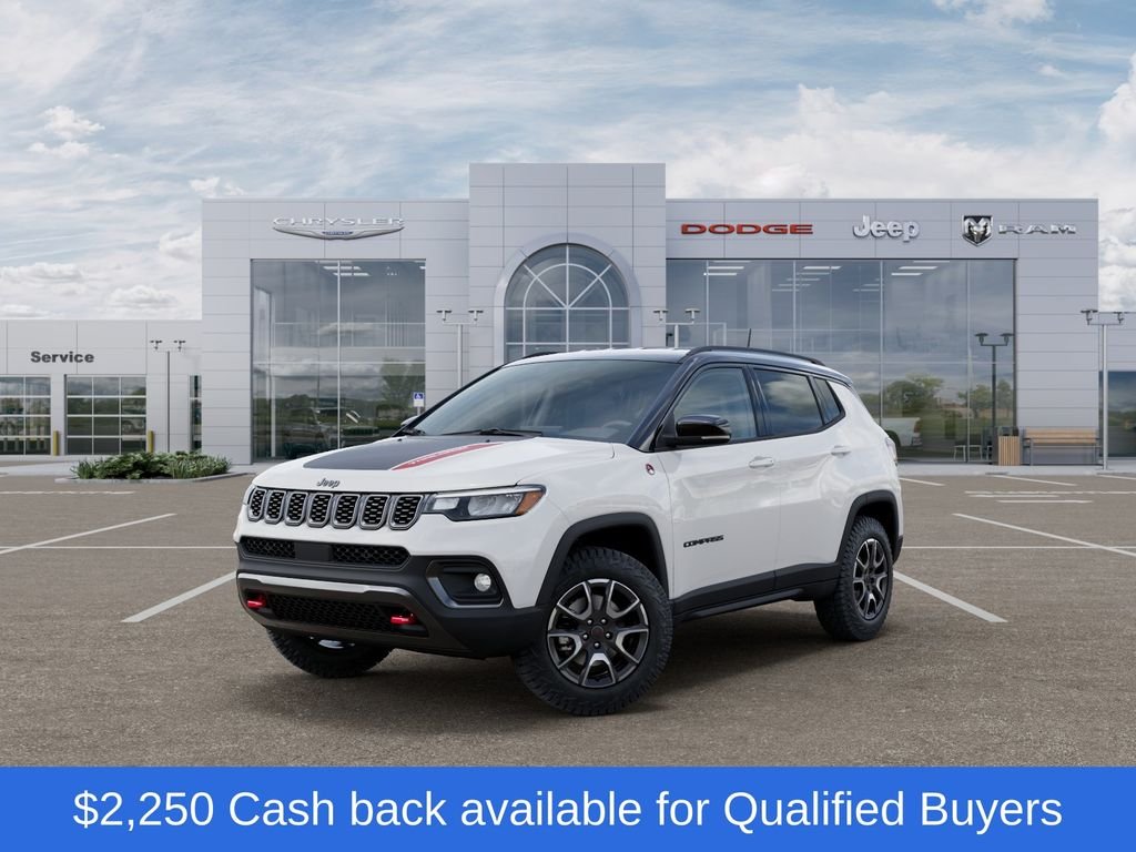 New 2026 Bright White Clear-Coat Exterior Paint Jeep Trailhawk image 1