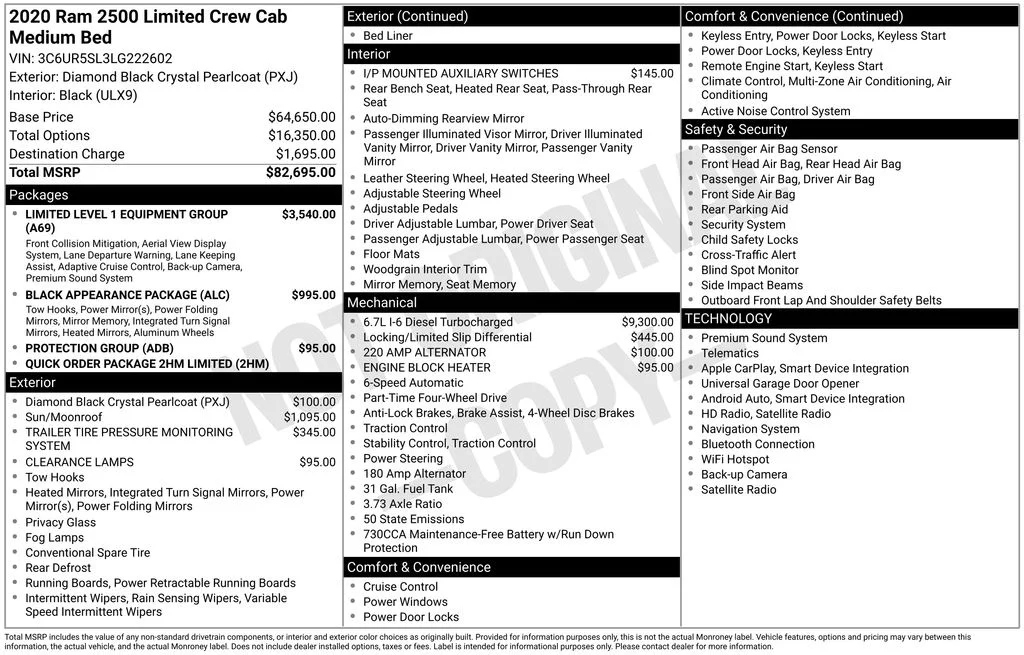 Used 2020 Black Ram Limited image 19