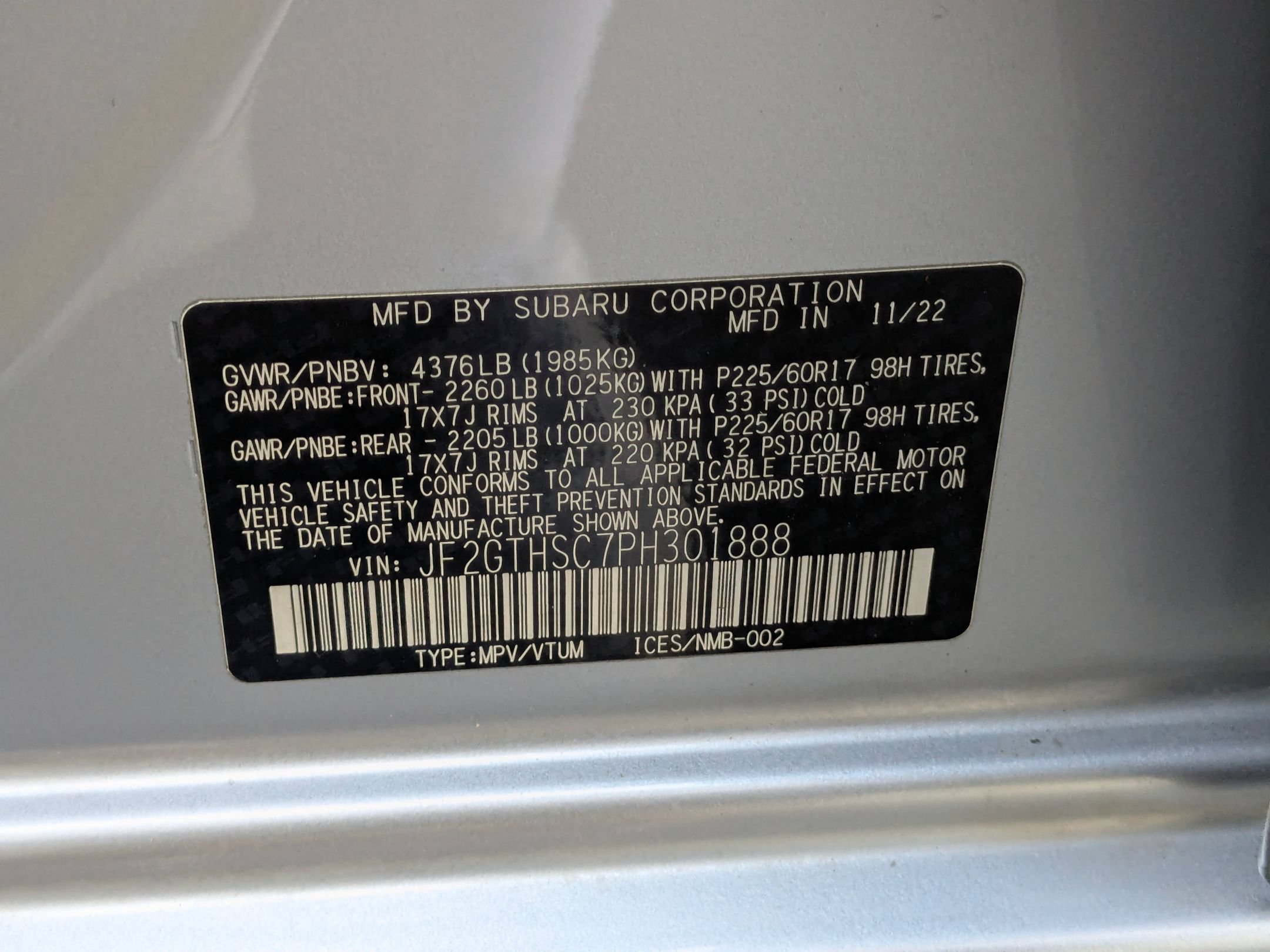 Certified Used 2023 Ice Silver Metallic Subaru Sport image 27