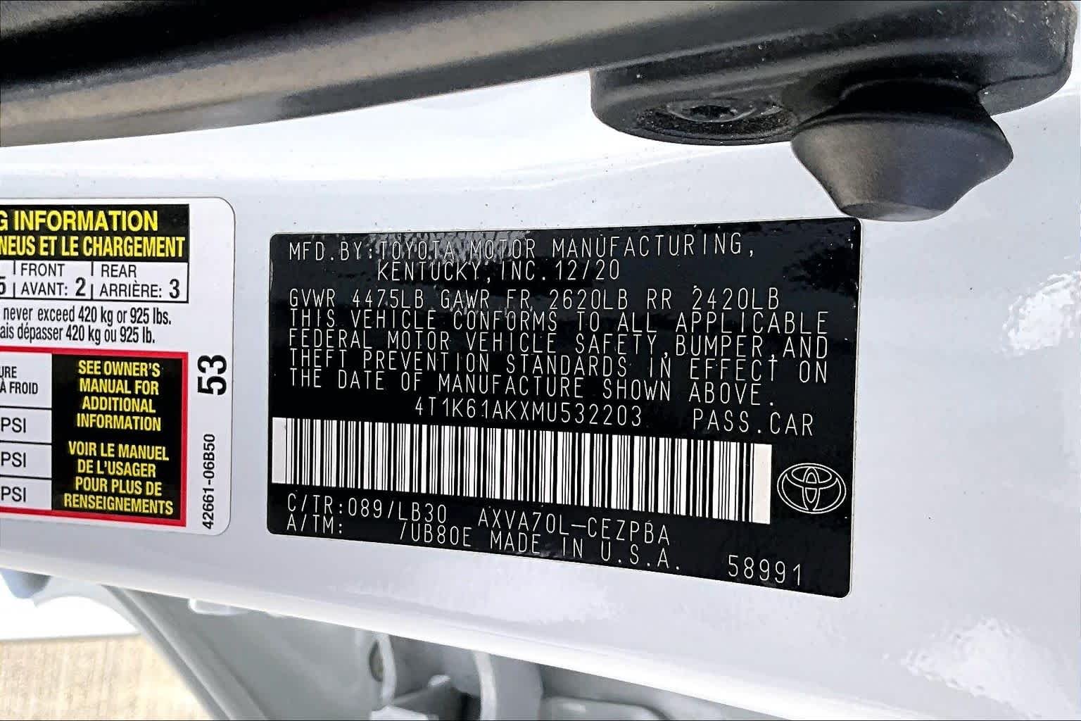 Used 2021 Wind Chill Pearl Toyota XSE image 35