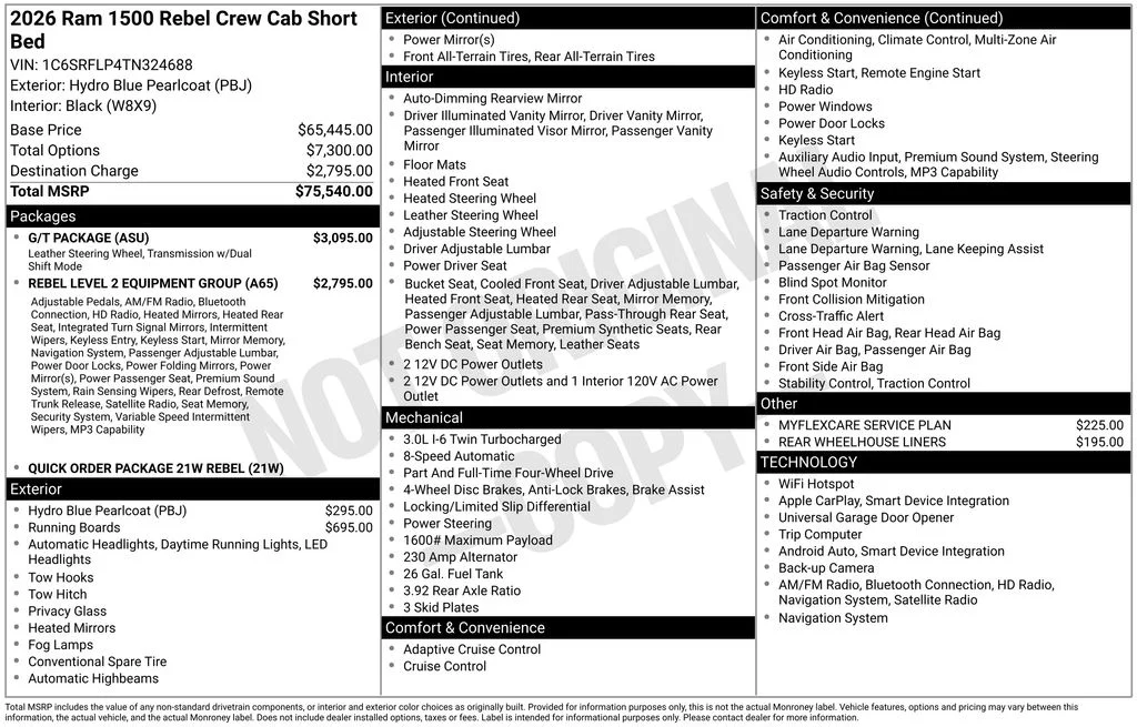 New 2026 Hydro Blue Pearl-Coat Exterior Paint RAM Rebel image 5