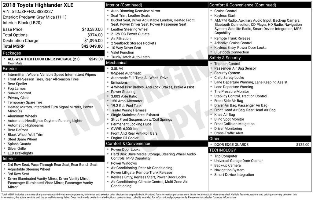 Used 2018 Gray Toyota XLE image 2