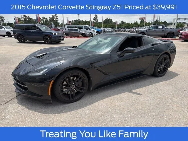 Used 2015 Black Chevrolet Stingray Z51 image 1