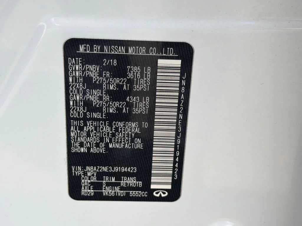 Used 2018 Moonstone White INFINITI  image 29