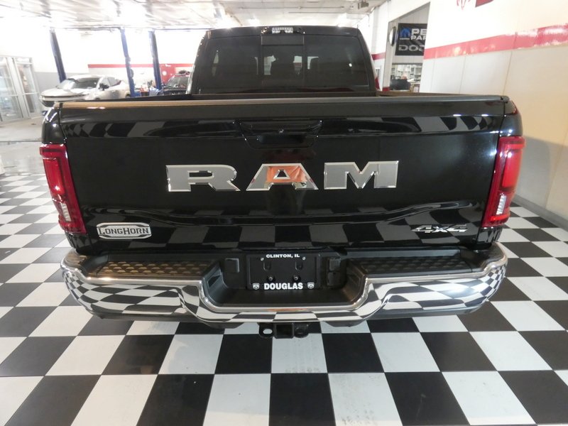 New 2026 Diamond Black Crystal Pearl-Coat Exterior Paint RAM Longhorn Mega Cab 6