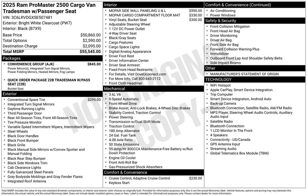Certified Used 2025 White Ram High Roof image 5