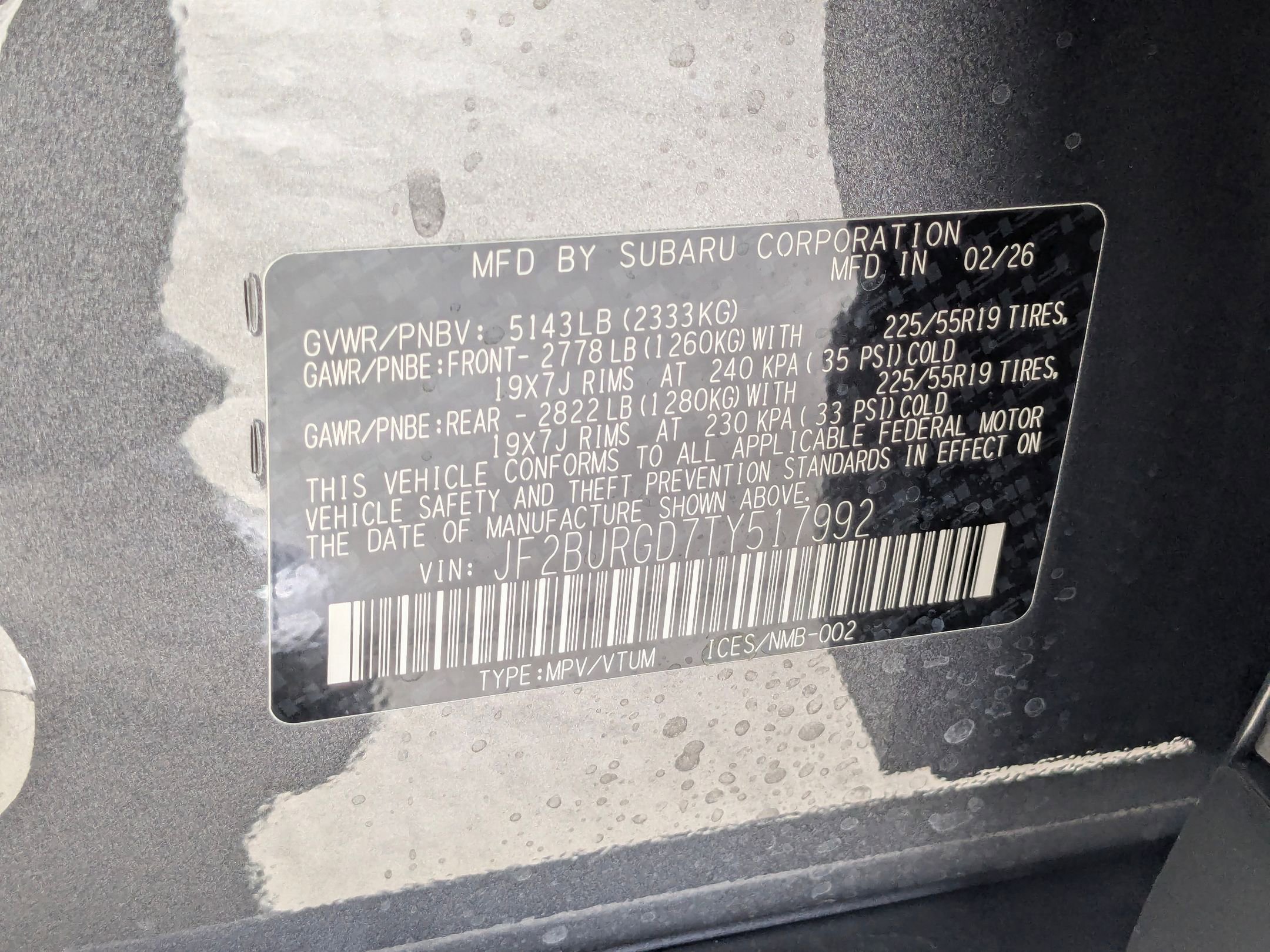 New 2026 MAGNETITE GRAY METALLIC Subaru Limited XT image 16