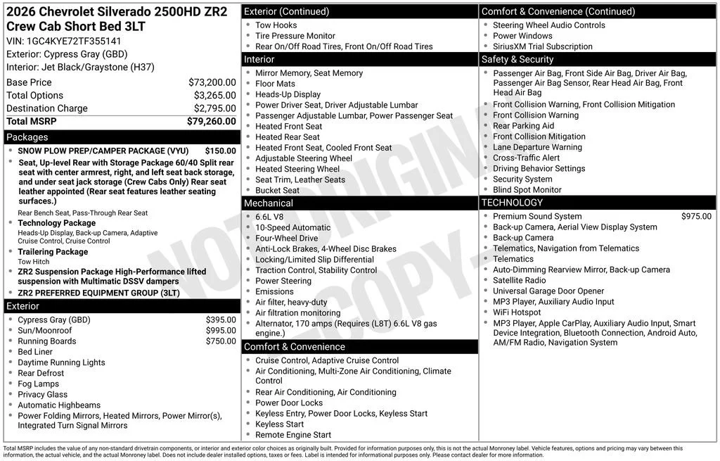 New 2026 Cypress Gray Chevrolet ZR2 image 4