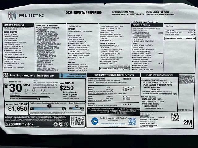 New 2026 Summit White Buick Preferred image 21