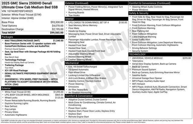 Used 2025 White GMC Denali Ultimate image 7