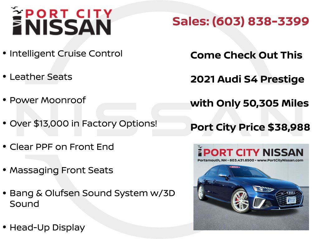 Used 2021 Navarra Blue Metallic Audi 3.0T Prestige w/bbs wheels, s-sport & navigation image 39