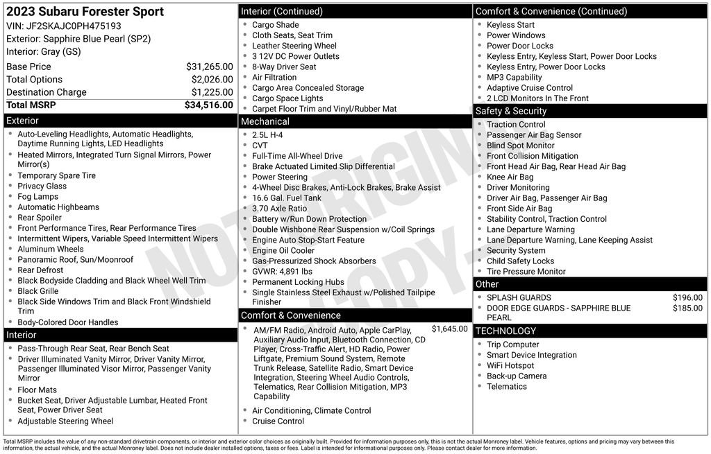 Certified Used 2023 Blue Subaru Sport image 10