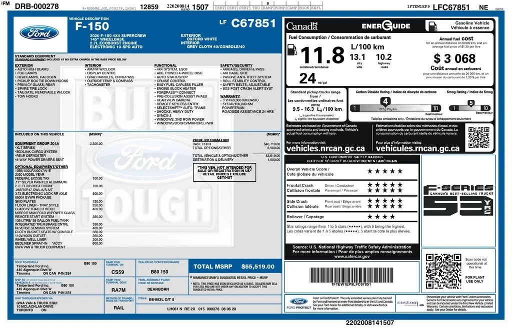 Used 2020 White Ford XLT image 2