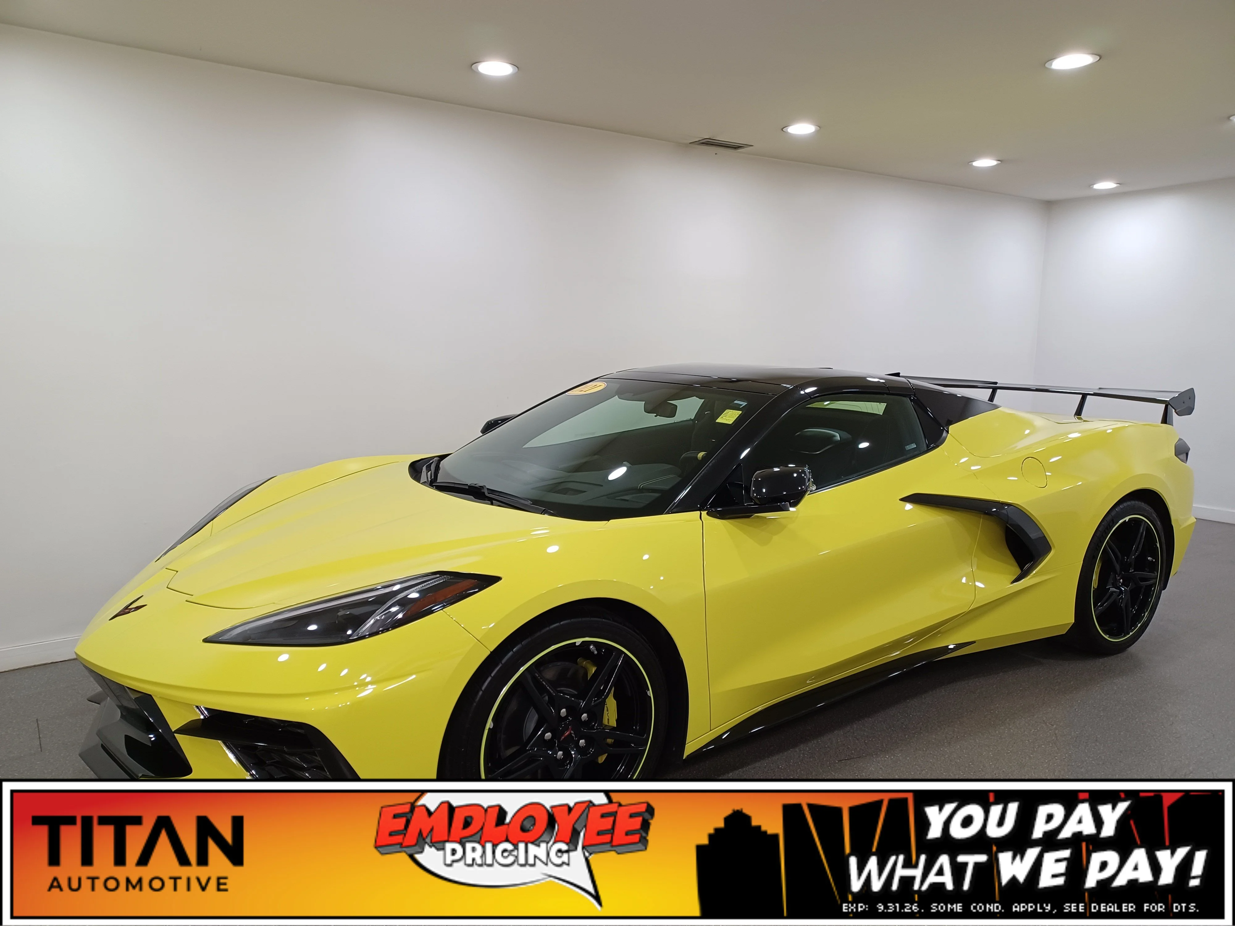 Used 2021 Accelerate Yellow Metallic Chevrolet Stingray Convertible 3LT*495HP!! | 6.2L V8 | Power Roof | Nav | Cooled Leather | Htd Wheel | Bose image 1