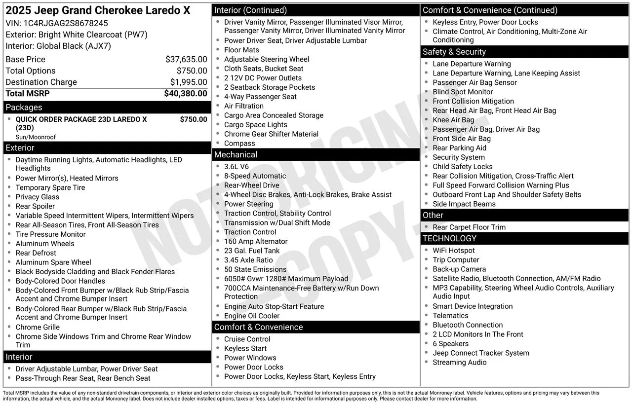 Used 2025 White Jeep Laredo X image 39