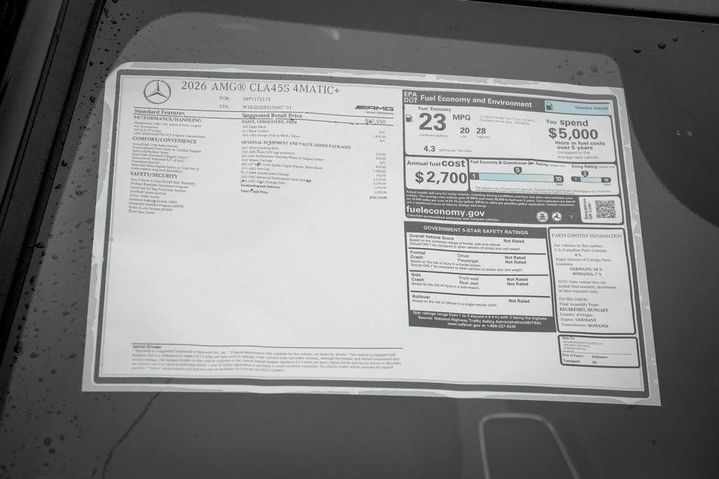 New 2026 Night Black Mercedes-Benz CLA 45 AMG® image 28