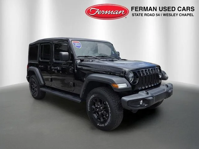 Used 2021 Black Jeep Unlimited Willys image 1