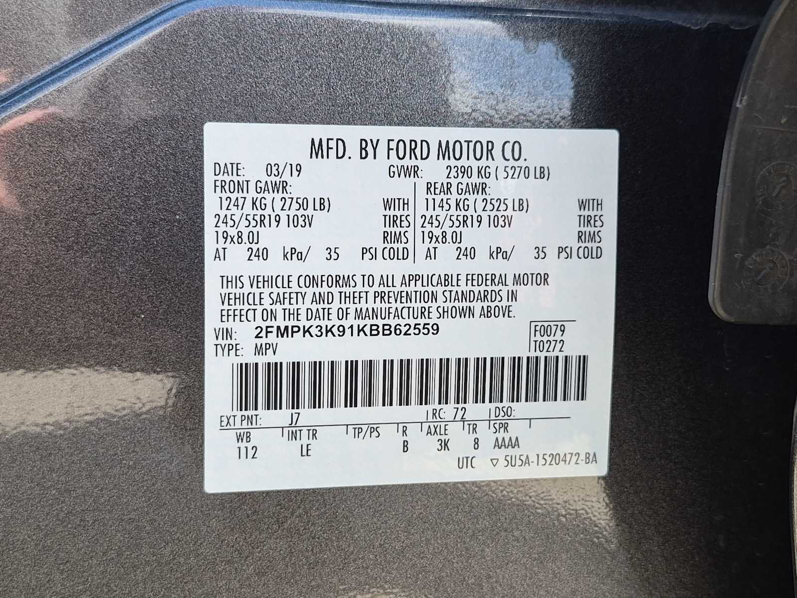Used 2019 Magnetic Metallic Ford Titanium image 34