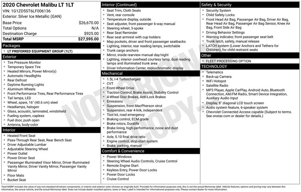 Used 2020 Silver Chevrolet LT image 7