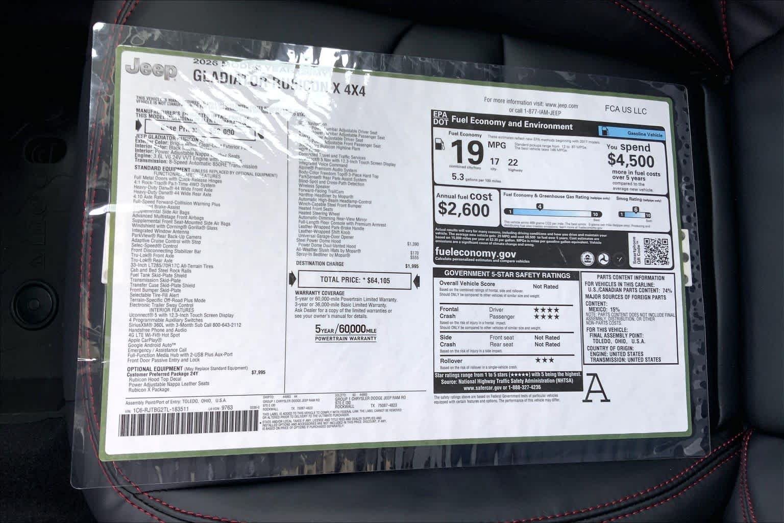 New 2026 Bright White Clearcoat Jeep Rubicon X image 19