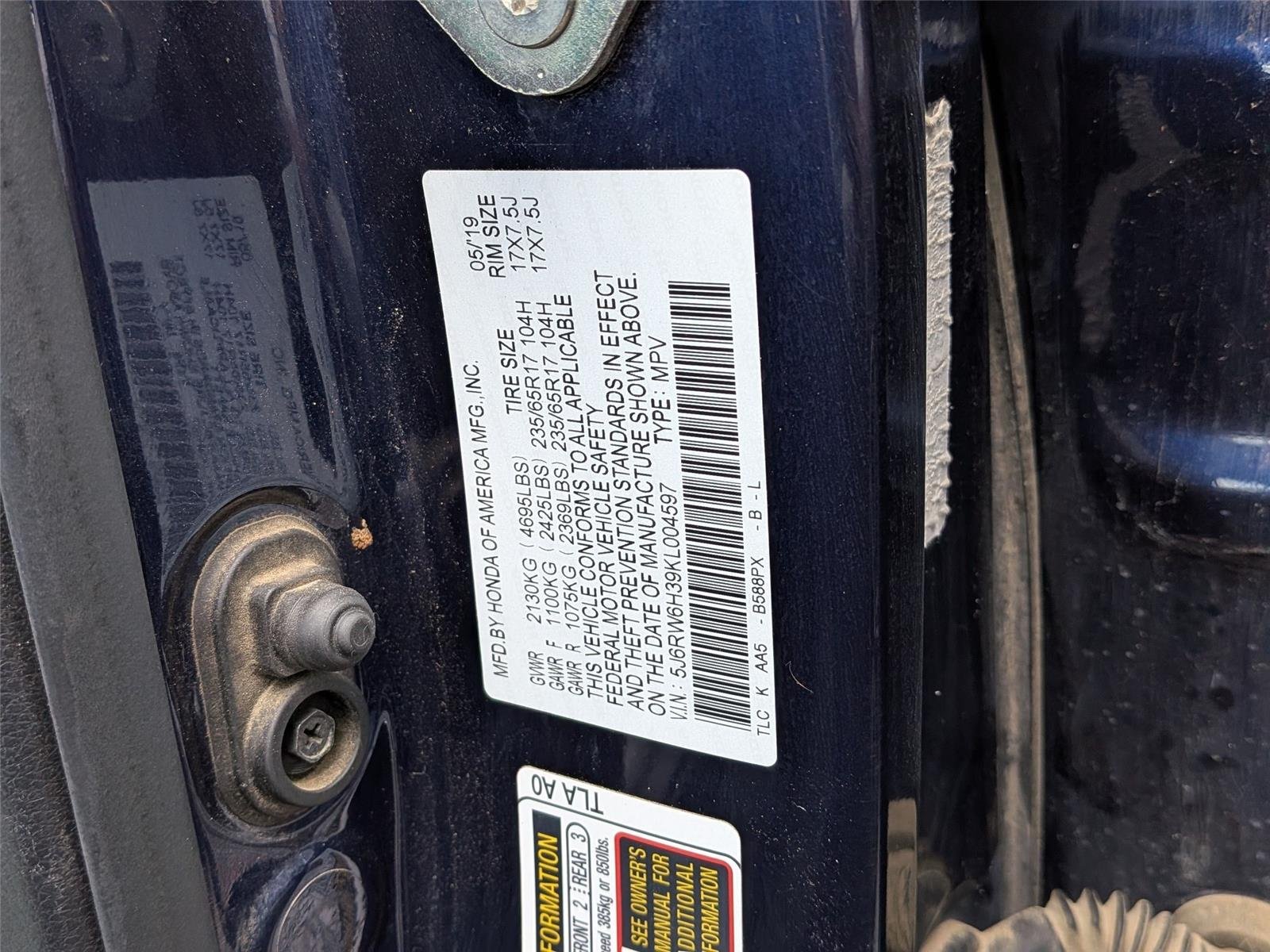 Used 2019 Obsidian Blue Pearl Honda LX image 36