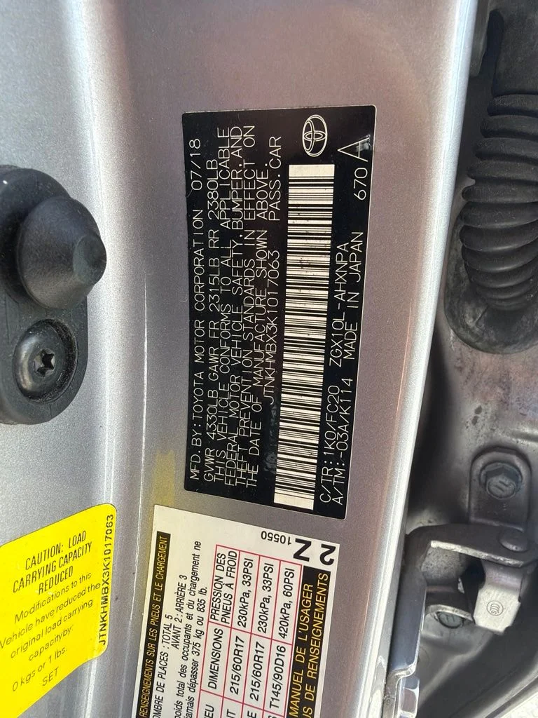 Used 2019 Silver Toyota LE image 4