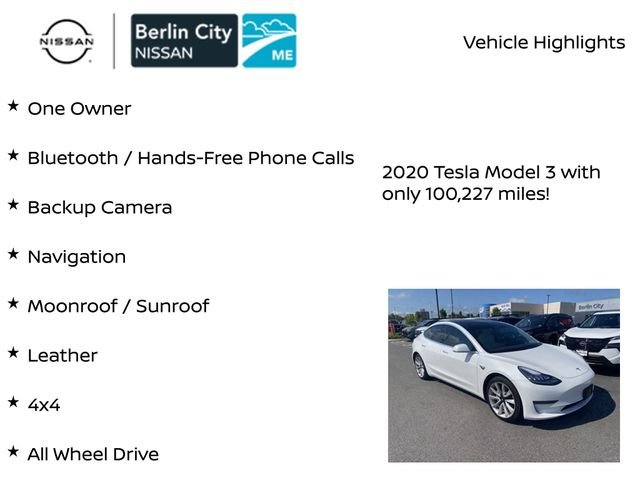 Used 2020 Pearl White Multi-Coat Tesla Long Range image 2
