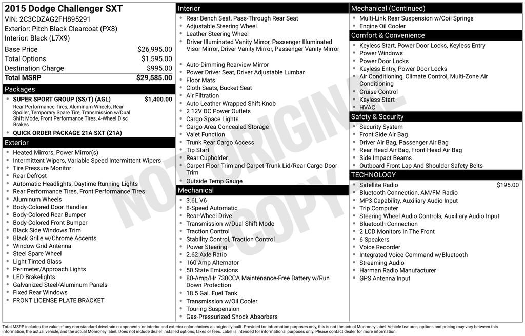 Used 2015 Pitch Black Clearcoat Dodge SXT image 4