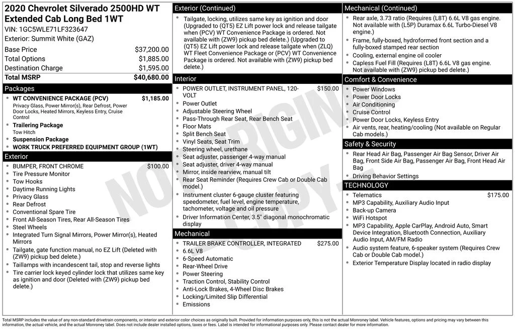 Used 2020 White Chevrolet Work Truck image 37