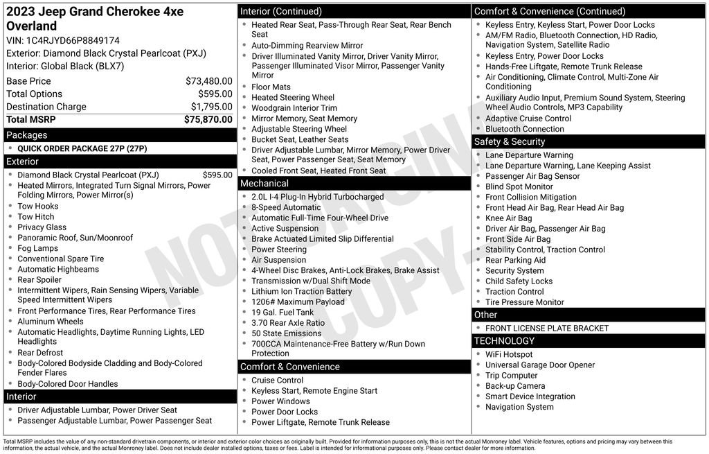 Used 2023 Black Jeep Overland 4xe image 35