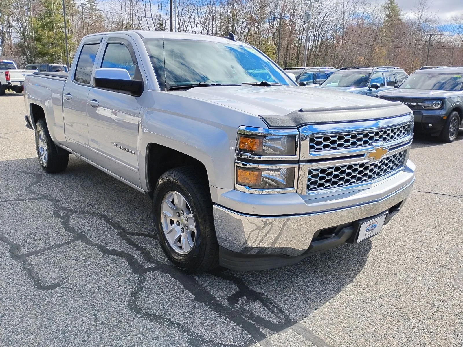 Silver 2015 Chevrolet Silverado 1500 LT Double Cab 4WD Pickup Truck Four-Wheel Drive