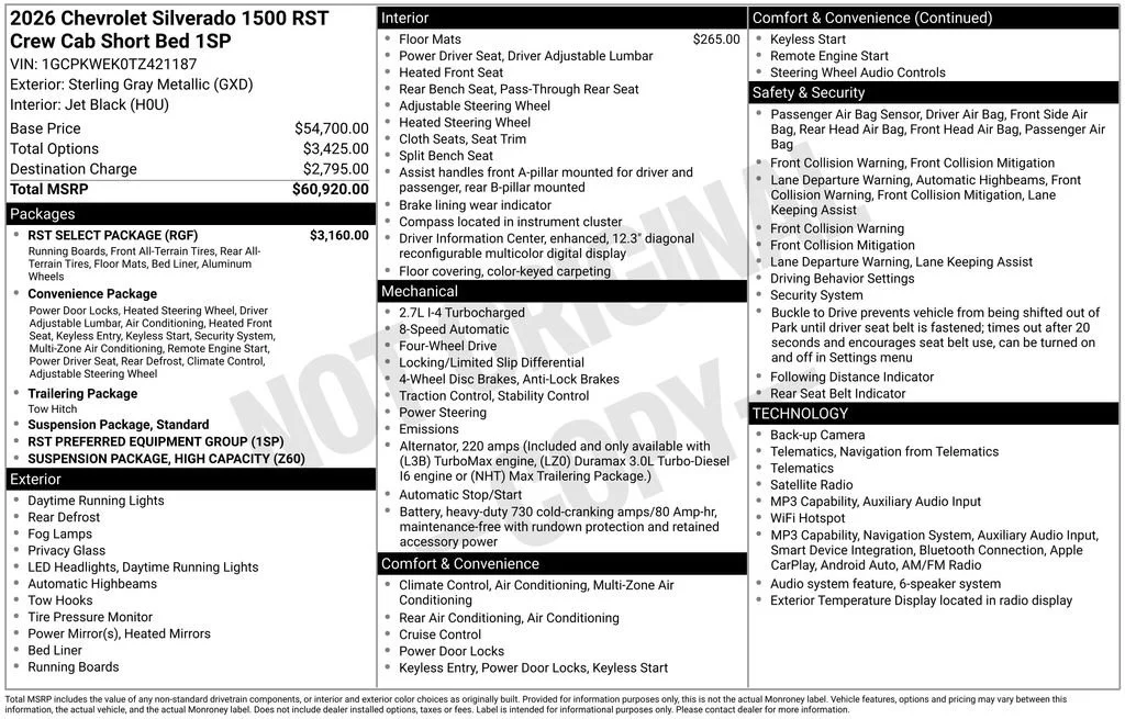 New 2026 Sterling Gray Metallic Chevrolet RST image 17