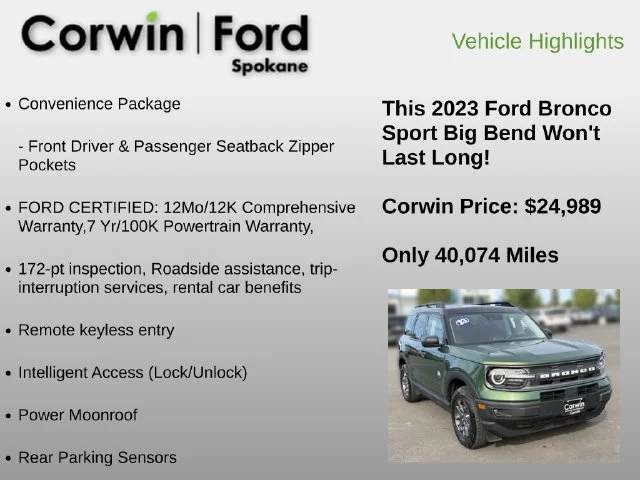 Used 2023 Green Metallic Ford Big Bend image 12