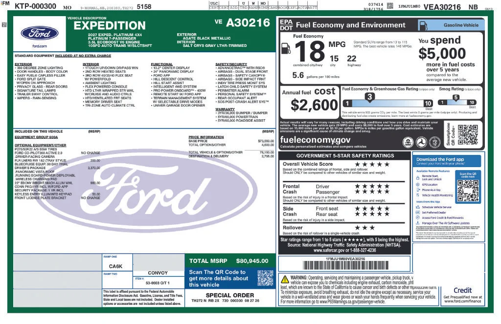 New 2027 Black Ford Platinum image 24
