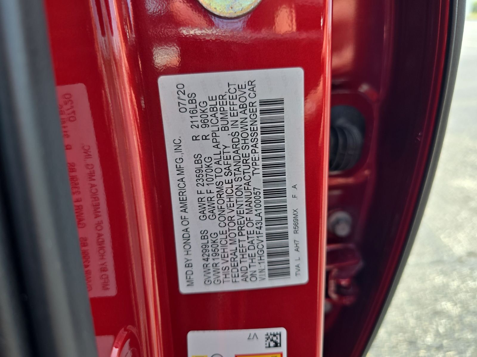 Used 2020 Red Honda EX image 31
