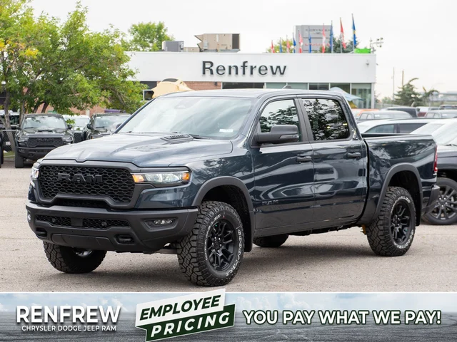 2026 RAM 1500 Rebel* Crew Cab 4x4, 33 Inch A/T Tires, Heated Seats/Wheel, Nav, Locking Rear Diff