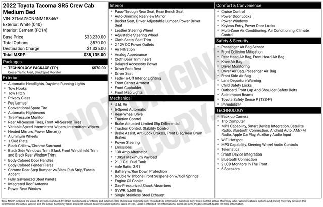 Used 2022 White Toyota SR5 image 5