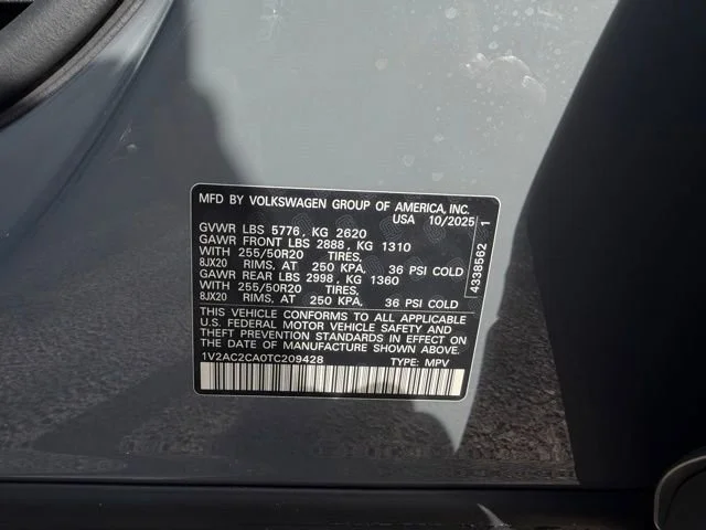 New 2026 pure gray Volkswagen 2.0T SEL R-Line Black image 25