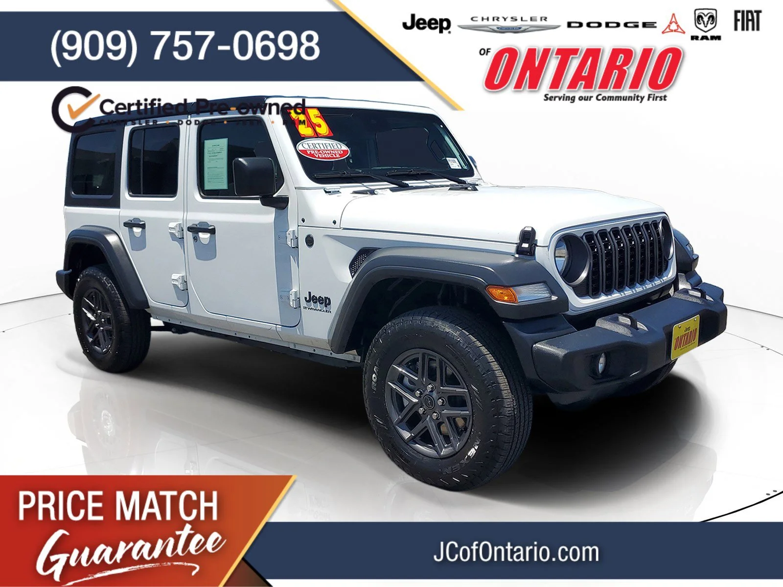 Certified Used 2025 White Jeep Sport S image 1