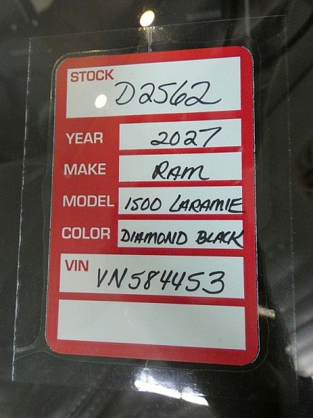 New 2027 Diamond Black Crystal Pearl-Coat Exterior Paint RAM Laramie Crew Cab 5