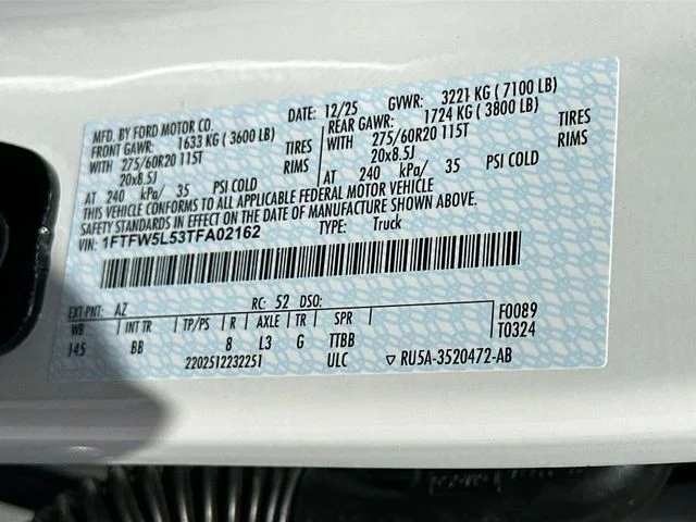 New 2026 White Metallic Ford Lariat image 21