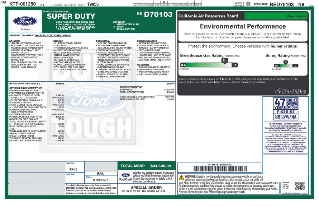 Used 2024 Blue Ford King Ranch image 2
