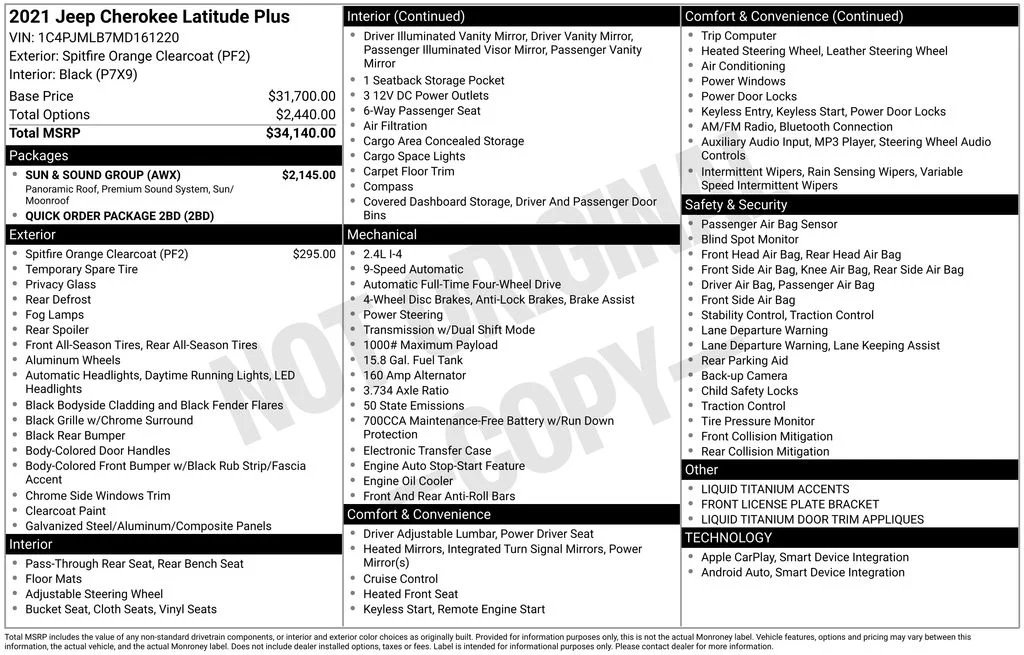 Used 2021 Orange Jeep Latitude Plus image 17