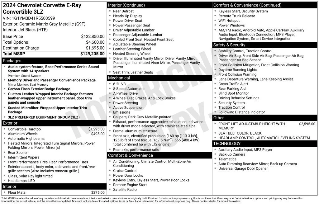 New 2024 Ceramic Matrix Gray Metallic Chevrolet 3LZ image 17