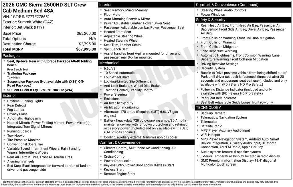 New 2026 Summit White GMC SLT image 4