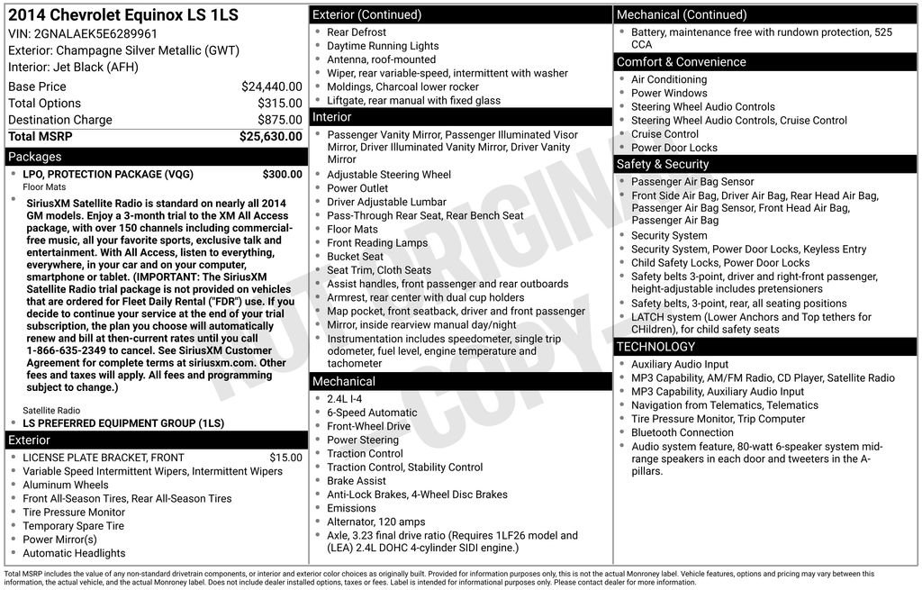 Used 2014 Beige Chevrolet LS image 2